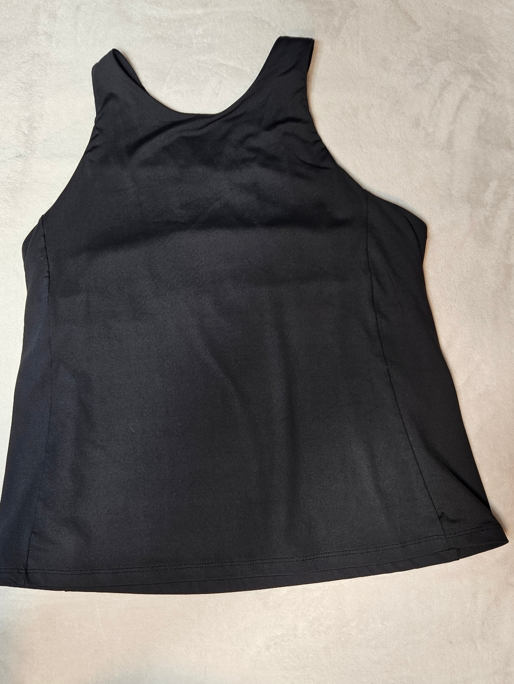 Athleta Sleek Black Athletic Tank with Bra Support